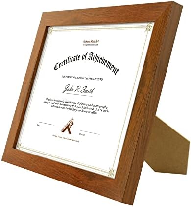 Golden State Art, Рамка за диплома 8,5x11, Кафява рамка-Дисплей за снимки 8,5x11 / Сертификат, Масив Дърво с закалено