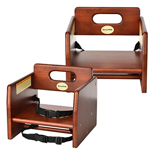 Alpine Industries Дървени детско столче за хранене-бустер за детето - Детско столче-седалка с подлакътници с дизайнерски