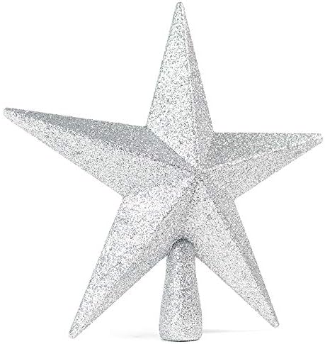 Коледа в цилиндър с Блестяща Звезда за Елхата - Коледен Сребърен Декоративен Празничен Украшение Вифлеемской Звезди