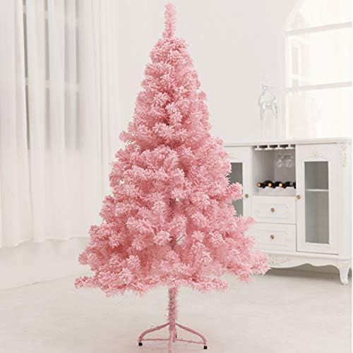 ZPEE 6,8 футовое Коледна украса от Изкуствен Сняг, Материал PVC, Метална поставка, Лесно монтируемая Борова елха-Розово,