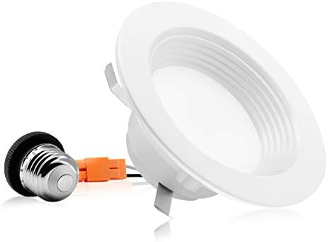 PARMIDA (1 опаковка) 4-инчов-Вградени led лампа с регулируема яркост, Промяна лампа 9 W (смяна на 65 W), 600лм, Хастар