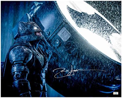 Бен Афлек с автограф на Батман срещу Супермен в Зората На справедливостта Сигнал прилеп 16x20 Снимка