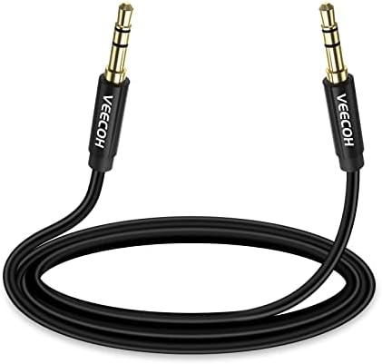 Аудио кабел VEECOH 3.5 мм Aux 6,6 фута, от мъжете на мъжа Hi-Fi Стерео Звук за Помощен Кабел за Слушалки, Телефон, Автомобилна