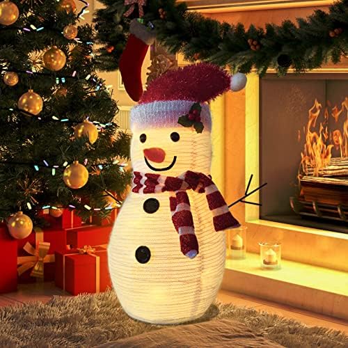 Коледни Украшения във формата на Снежен човек с подсветка на открито, 22-Инчов Коледен Декор с предварителна подсветка на
