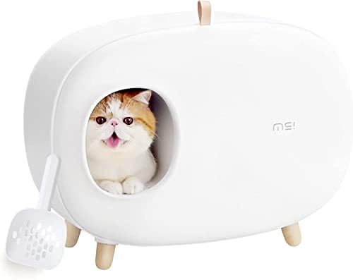 Кутия за котешки тоалетни MS, за да улесни боравенето с кошачьим тоалетна, закрита конструкция, лесен за почистване,