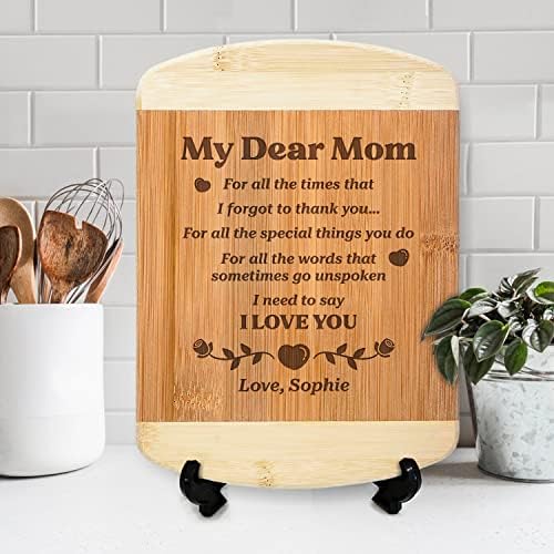 MEWDE Персонални Бамбук в Дървена дъска за Рязане Подарък на Майка си за Деня на Майката от Сина, Дъщеря си - Писмо от Моята
