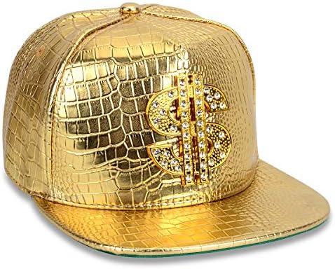 FuZhiBang NYU14 Нови бейзболни шапки с крокодилска кожа, шапка с плоска периферия в стил хип-хоп, една шапка от сплав Долара