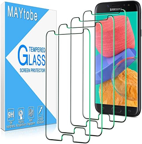 MAYtobe [4 опаковки] За Samsung Galaxy J7 2017, J7 Prime, J7 Perx, J7 Sky Pro, J7 V Защитно фолио за екран от закалено стъкло,