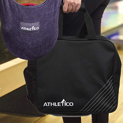 Чанта за боулинг Athletico Essential и комплект за полиране на люлки - Чанта за боулинг с една топка и мек държач за топки за боулинг