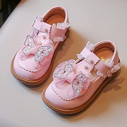 Модерен Пролетно-Лятна Детска Ежедневни Обувки За Момичета, Кожени Обувки И Дебела Подметка, Однотонная Обувки За Бебета С Перлата На Носа За Момчета