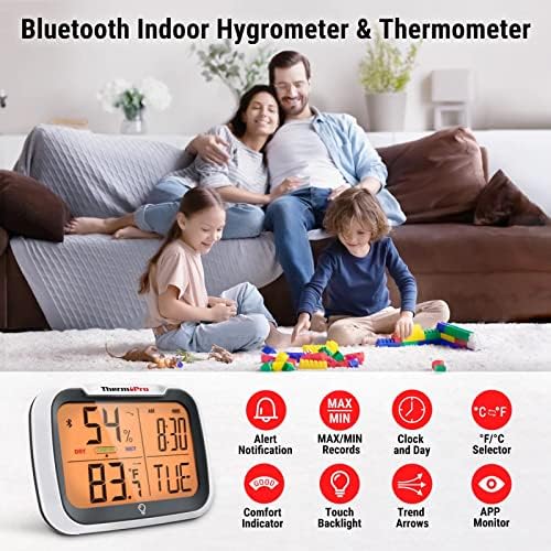 ThermoPro TP53 Дигитален Влагомер Стаен Термометър за дома, Сензор за температура и влажност на въздуха +