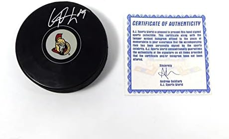 Кори Конахер подписа сувенири хокей шайба НХЛ Сенатърс Ей Джей Спортс - за миене на НХЛ с автограф