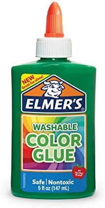 Моющийся цветен клей Elmer's, зелен, 5 грама, за приготвяне на Слуз, 5 грама