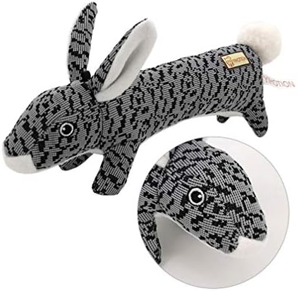 Ipetboom Toys Rabbit Звукова Пищащая Играчка за Ухапване от Заек за Кученце Кучето (Черен) Ivan Пет