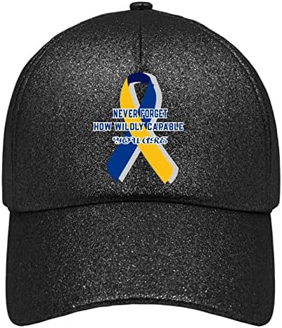 Шапка към Световния Ден на Даун Синдрома на Даун за момче с бейзболна шапка, Смешни шапки, Никога не забравяйте колко сте Способен бейзболна шапка за