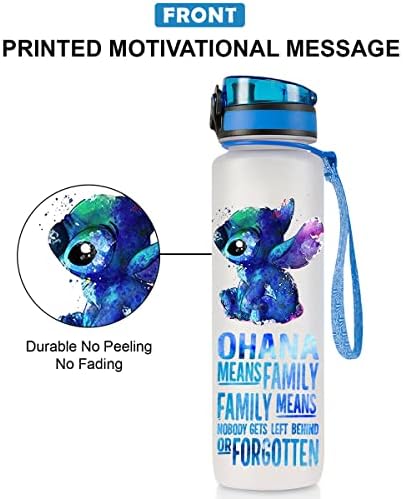 GEPOSTORE - Синя Бутилка за вода Allien обем 32 Грама, Означава Семейна Бутилка С Маркировка на Време, Бутилки, Мотивационни Изолирани Подаръци, Подарък За Влюбени