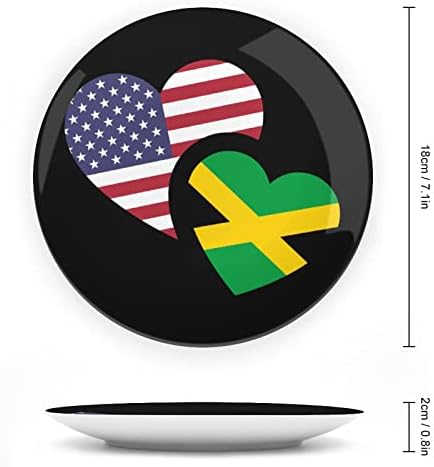Ямайка Флаг на САЩ Забавно Декоративна Чиния от Костен Порцелан Кръгли Керамични Плочи плавателни съдове с Поставка за Дисплей