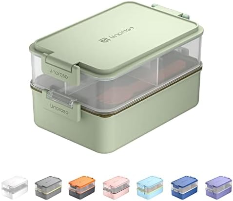 linoroso Stackable Bento Box за възрастни Обяд-бокс | ще Задоволи всички ваши нужди в яденето в движение, Кутия за салати