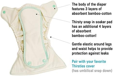 Текстилен Пелена Thirsties Snap от Естествен Бамбук За новородени, брой плавници 1 (Опаковка от 1)