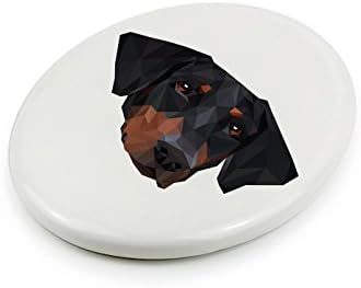 Доберман, Керамична плоча, надгробна плоча с Изображение на Куче, Геометричния