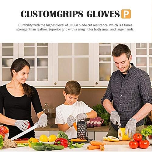 Защитни ръкавици CustomGrips 5-то ниво на защита от храни, 1 чифт, малки, устойчиви на гумата, са идеални за нарязване на