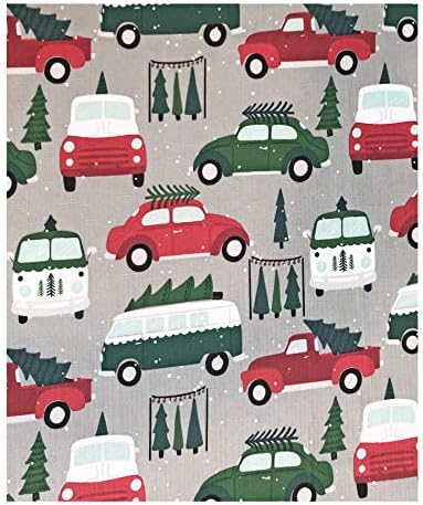 Коледна къща в стил Newbridge, Празнични Салфетки от плат VW Beetle и Microbus, Покривката - Носталгични Кърпички с принтом камион и кемпера VW, Комплект от 8 Филтър Кърпички