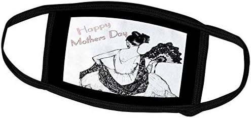 3D лещи от Florene - Ден на майката - Ефектна Снимка Черно-бяла Дама с маска Happy Mothers Day - Маска за лице
