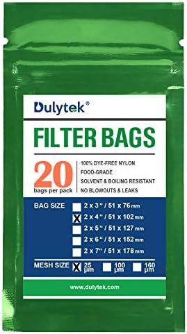 Филтърните торбички Dulytek Премия от найлон 20 бр, 25 Микрона, 2 x 4, Двоен ред, липсата на продухване