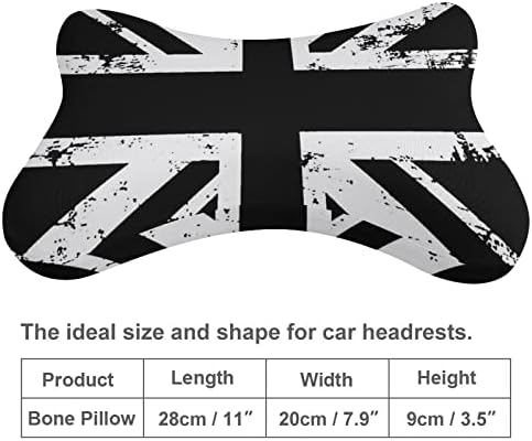 Бяла и Черна Автомобилната въздушна Възглавница за врата с Британския Флаг, 2 бр, Дишаща Възглавница За главата с останалите, Универсална Мека Възглавница За Подкр?