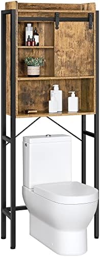 Шкаф за съхранение на Yaheetech Над тоалетна с Плъзгащи като, Рафт за баня над Тоалетна, Устойчиви на Отделно Стоящи Тоалетни чинии, Экономящие пространство, с Регулиру?