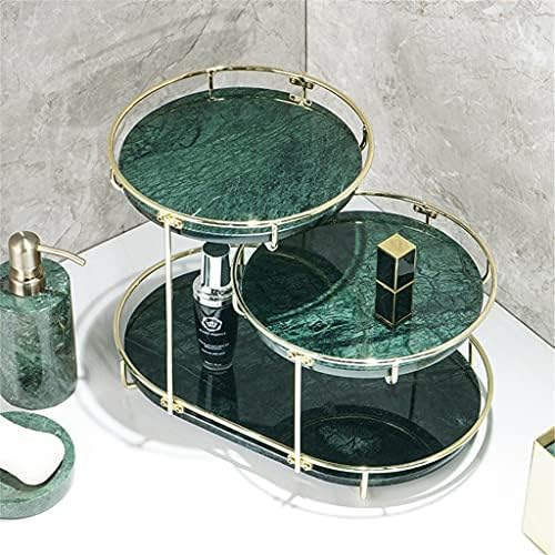 Дебела Домашна Полк за Баня, Тоалетка с огледало за баня, Многопластова Мраморна Кутия за съхранение на Козметика,