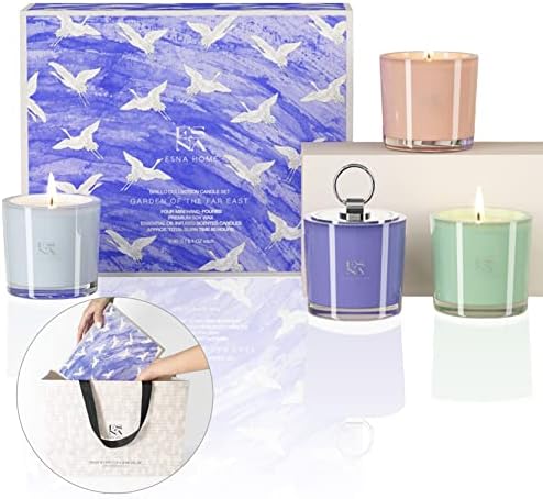 Подаръчен комплект Ароматни свещи ESNA HOME Luxury за Ароматерапия с Лемонграссом | Комплект свещи 5pic | 4 Свещ