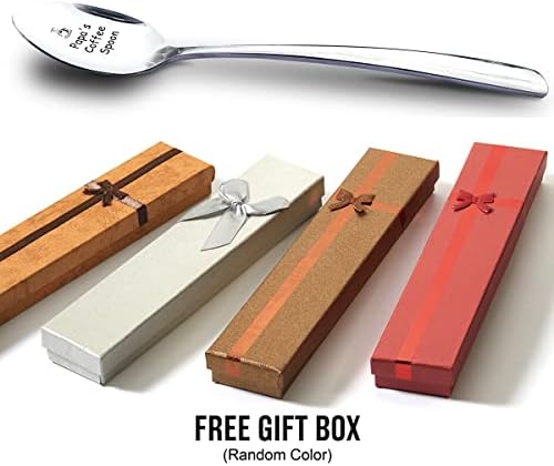 Кафеена лъжичка на Папата в кутия за Подарък - Забавни Подаръци Дядо на рожден Ден на бащата - Лъжица от Неръждаема