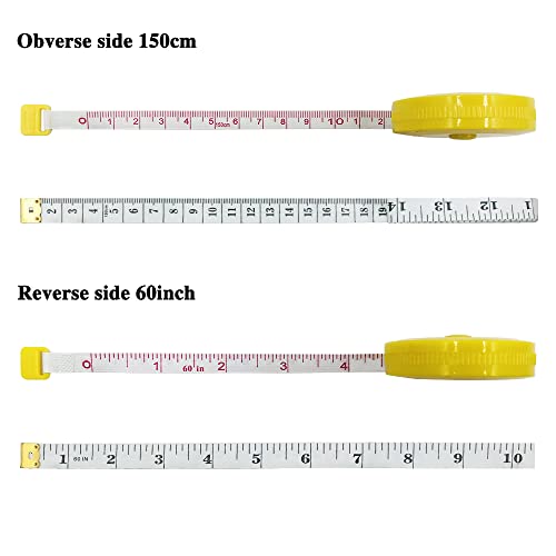 DLAND 3 Автоматични прибиращи рулетка (червено, жълто, синьо) и 3 Дебели кожени ленти, мини рулетка, използвана за измерване
