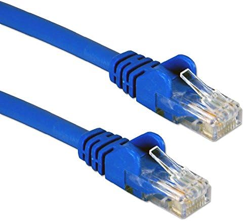 Гъвкав пластир кабел QVS 3-Pack 350 Mhz CAT5e/Ethernet Без довършителни, Синьо (CC5-03BL)