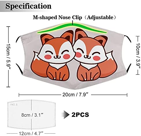 Творчески Прахозащитен Калъфи За Устата Защитно Облекло Тъканни Маска дизайн Сладка Двойка Животни Карикатура Лисица