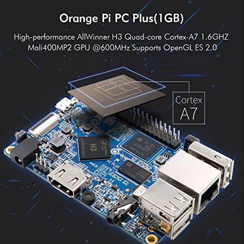 Orange Pi PC Plus AllWinner H3 1 GB DDR3 A7 Четириядрен процесор 1,3 Ghz, Одноплатный компютър с отворен код, Микроконтролер Mini PC с 8 GB Emmc Flash, Работещи под Android, Ubuntu, Debian Pi PC Plus