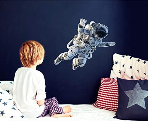 12Астронавт # 1 Стикер на Стената е Подвижна Стикер на Стената за Момчета, Спалня, Детска Стая Декор Футуристичен Космически Научно-Фантастичен Космонавт