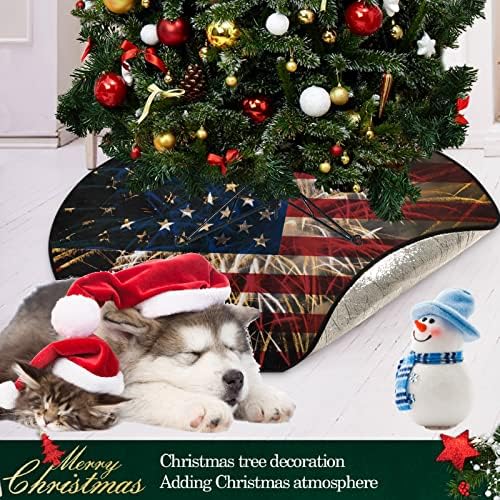 visesunny Коледно Дърво Мат знамето на Съединените американски Щати Поставка За Дърво Подложка За Защита на