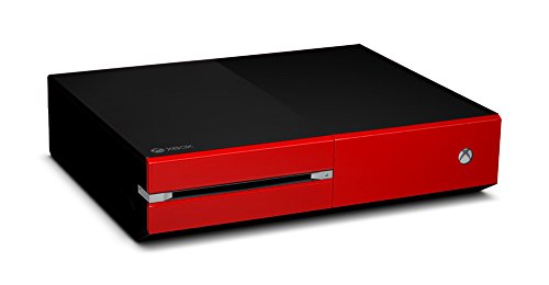 Конзолата и контролера на Xbox One, боядисани в черно и червено на цвят по поръчка