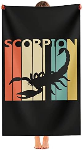 Плажна Кърпа XEMznz Scorpion в Ретро стил От Микрофибър Без Пясък, Быстросохнущее, Супер Впитывающее, Извънгабаритни
