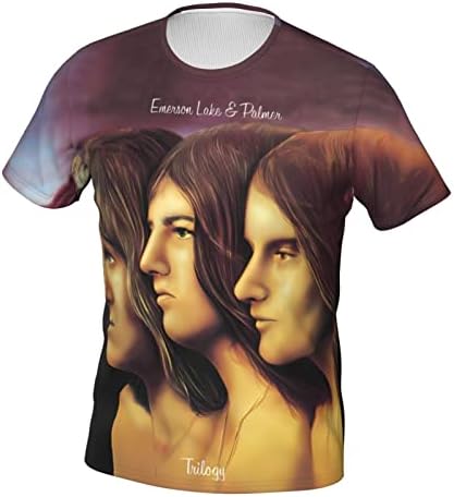 Emerson Lake and Palmer Trilogy Set Мъжка Тениска с 3D Принтом Летни Удобна Тениска С кръгло деколте и Къс ръкав