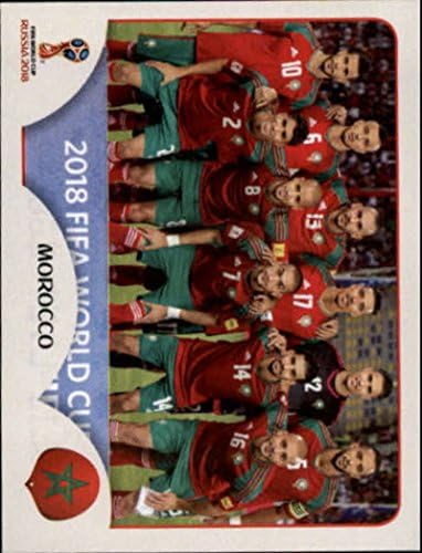 Етикети световното Първенство Панини 2018 Русия 153 Снимка на отбора на Мароко Футболна Стикер