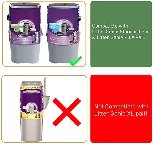 Касета за пълнене на котешки тоалетни Varycony е Съвместим със стандартна кофа Litter Genie, плюс кофа, 8 опаковки (НЕ е съвместим