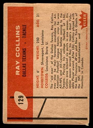 1960 Fleur # 129 Рей Колинс Далас Texans (Вождове) (Футболна карта) ДОБРИ texans (вождове)