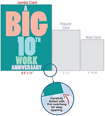 NobleWorks - пощенска Картичка до 10-годишнината на работа (8.5 x 11 инча) - Голяма картичка на 10 години, Поздрави служителите на едрия бизнес - 10 години по време на работа J9138MAG-