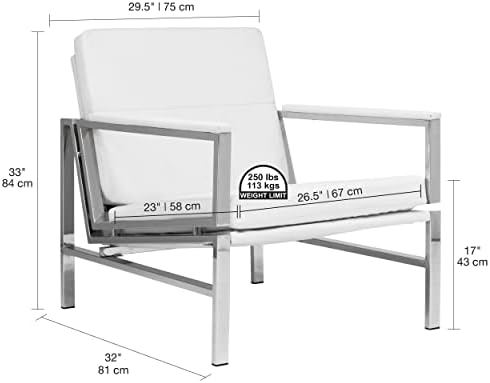 Studio Designs Home Arms, модерен стол Atlas Accent, 250, бял